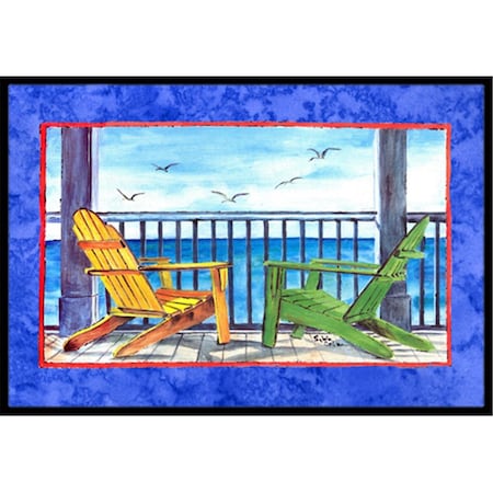 18 X 27 In. Adirondack Chairs Blue Indoor Or Outdoor Mat